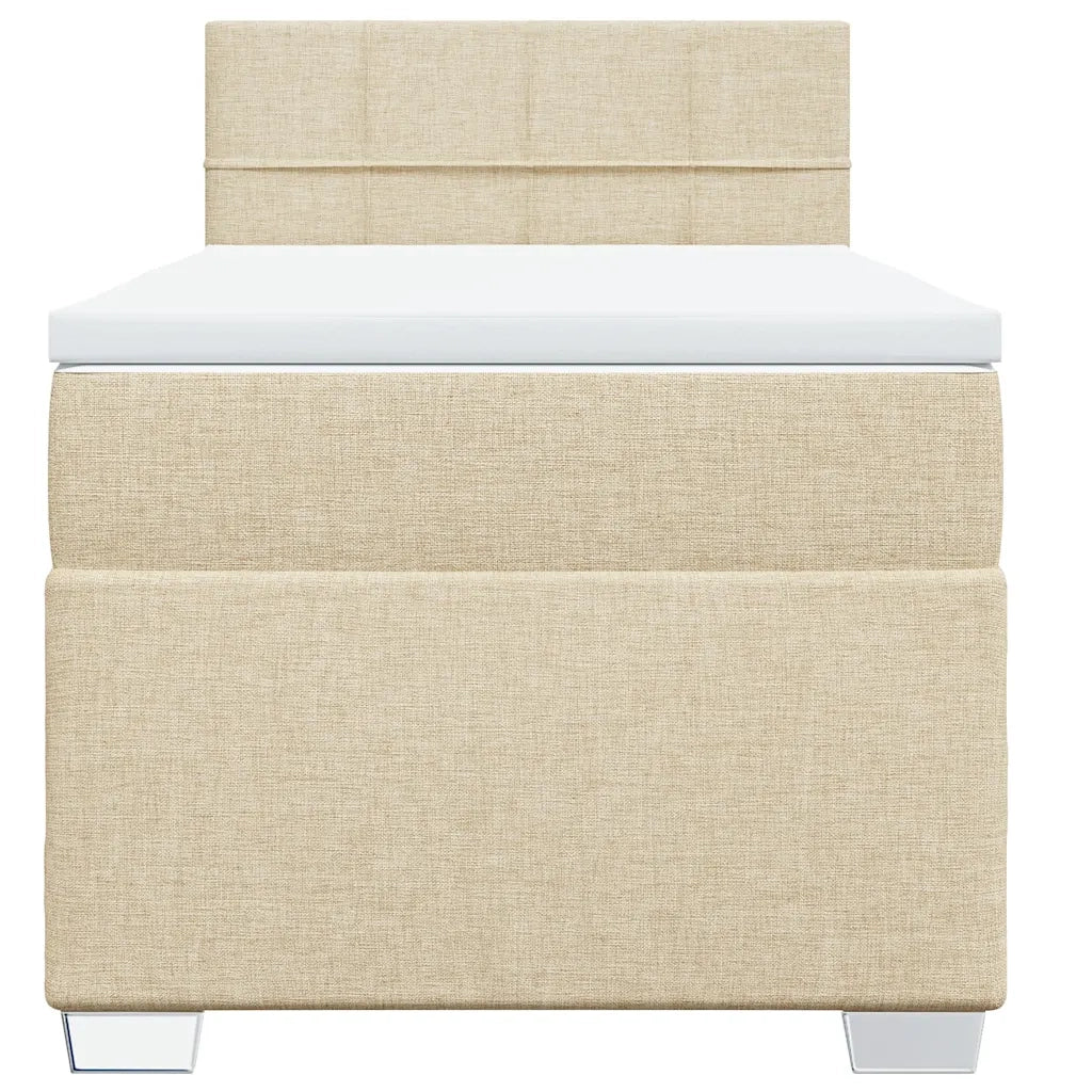Giroletto a Molle con Materasso Crema 100x200 cm in Tessuto 3288104