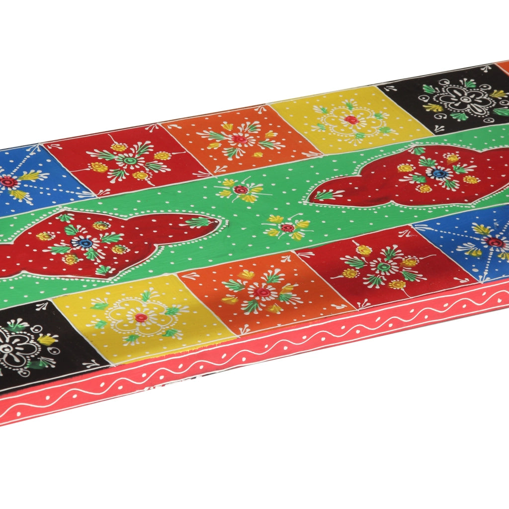 Tavolo Consolle Colorato 100x30x75 cm in Legno Massello di Mango