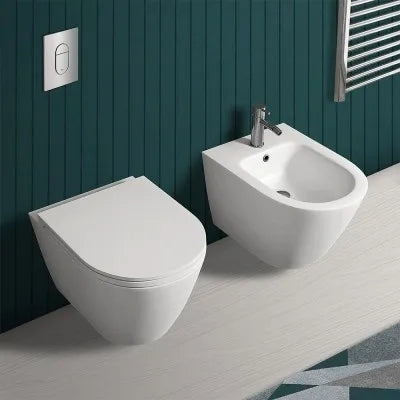 Copriwater slim serie Feeling soft-close in bianco matt con sgancio rapido