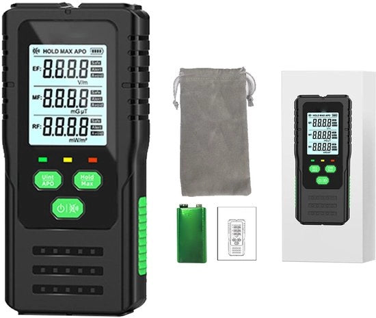 Sistema di Misura EMF Portatile - Detettore di Radiazioni - Misuratore di Campo Magnetico - Per Uso Domestico - Detettore di RF Preciso - Campo Magnetico Elettrico - Portatile e Affidabile