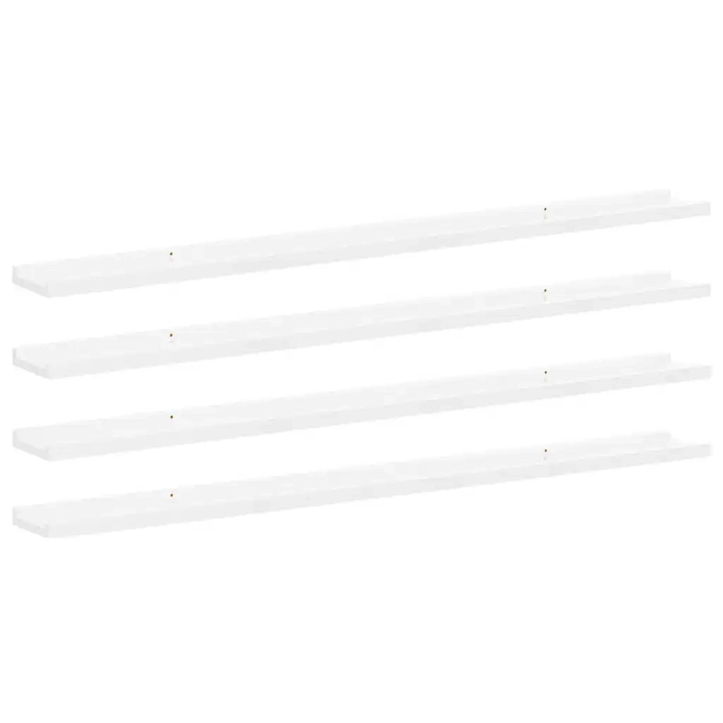Mensole da Parete 4 pz Bianco Lucido 115x9x3 cm cod mxl 33552