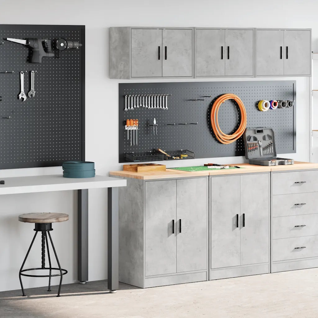 Armadi da Garage 2 pz Grigio Cemento in Legno Multistrato CFW7630172