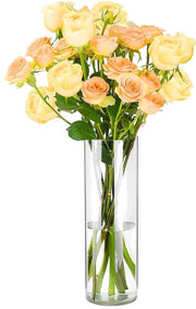 Vaso Acrilico - Vaso Cilindrico Leggero Resistente al Colpo per Ambiente - Camera da Letto - Ufficio - Bagno - Decorazione Moderna - 15x25cm