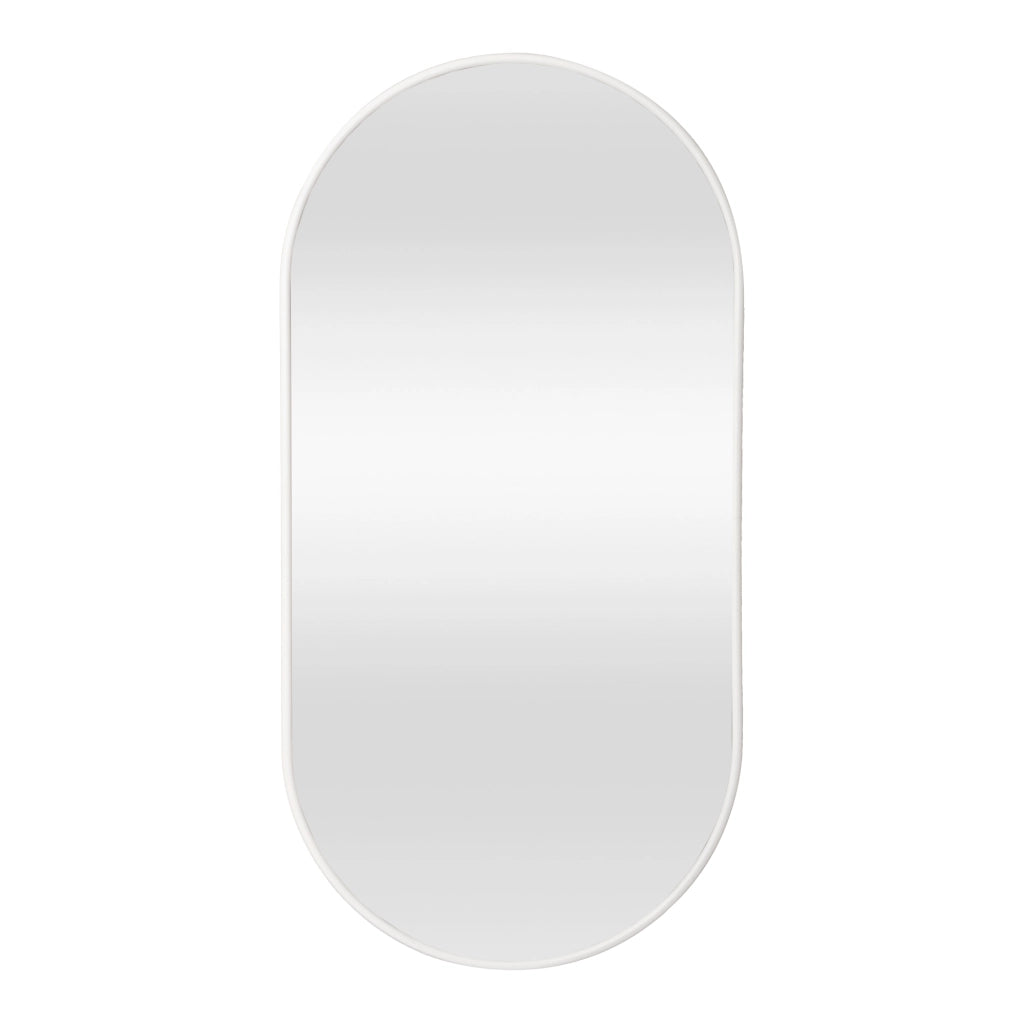 Specchio da Parete Picciano Ovale 40 x 80 cm Bianco opaco [en.casa]