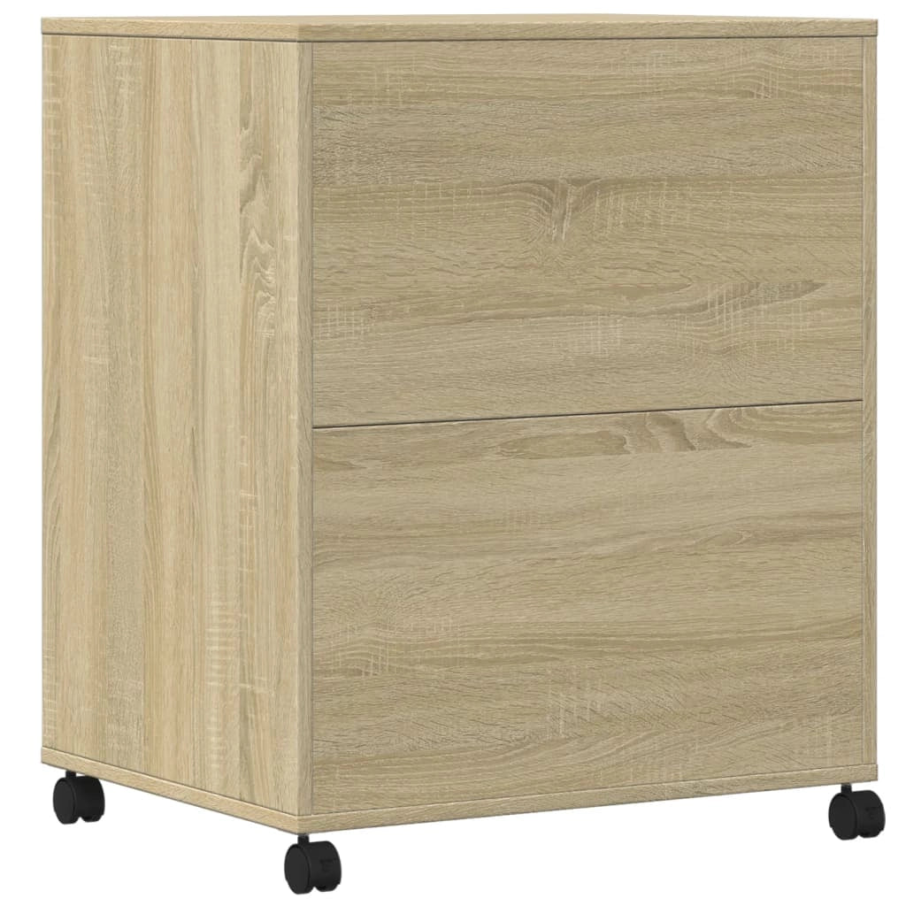 Supporto per stampante scrivania/mobile per ufficio con ruote rovere Sonoma 60 x 48 x 74 cm marrone 02_0044772