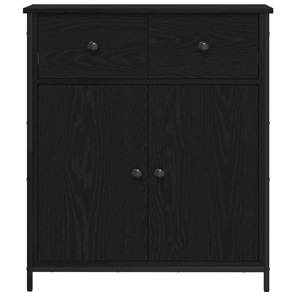 Credenza | Madia | Buffet da pranzo | Armadio da pranzo Rovere Nero 70 x 30 x 80 cm Legno multistrato