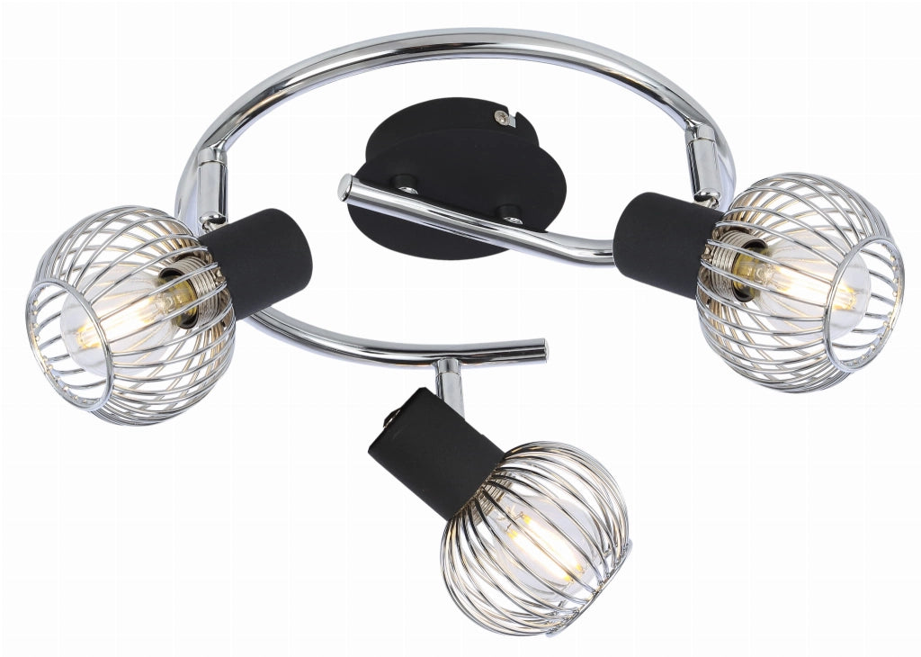 Plafoniera Candellux Oslo 98-61867 nero/cromo 42cm