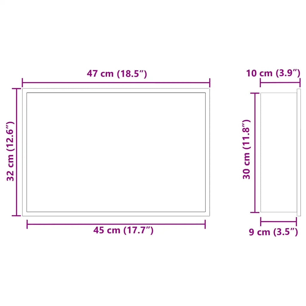 vidaXL Nicchia per doccia Argento 45 x 30 x 9.5 cm