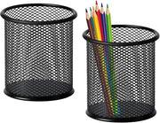 Pen holder 2 in 1, organizzatore per penne, metallo circolare, 9 x 9 x 10 cm