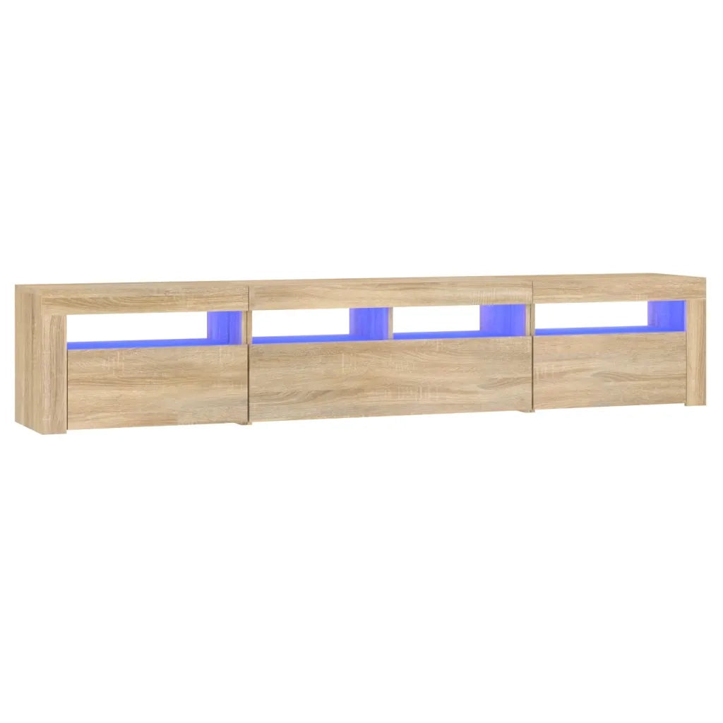 Mobile Porta TV con Luci LED Rovere Sonoma 210x35x40 cm cod mxl 11609