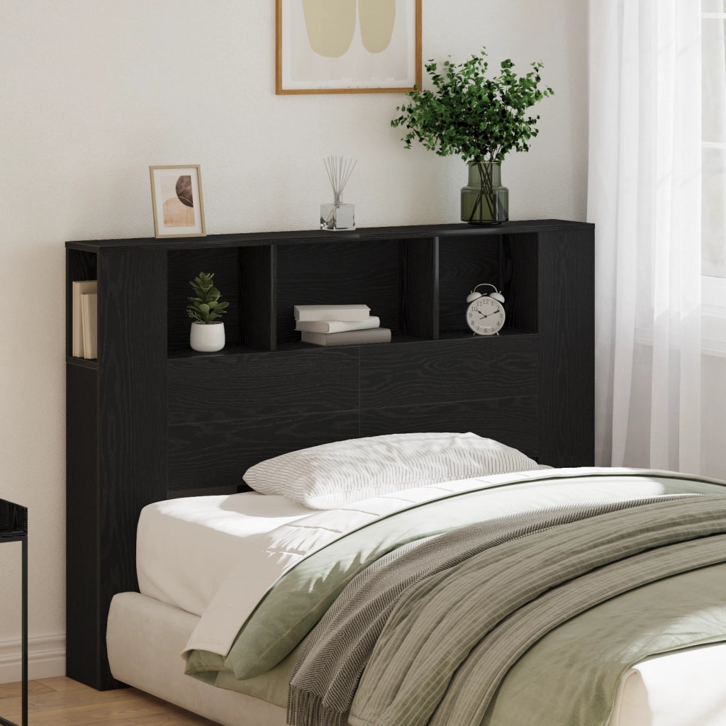 Testata in Legno Nero di  - 140x19x104.5 cm - Realizzata in Legno Ingegnerizzato