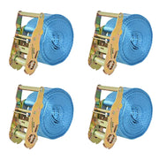 Cinghie d'Ancoraggio 4 pz a Cricchetto 2 T 6mx38mm Blu