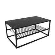 Tavolino in legno "Asude" - 95 x 55 x 42 cm - Nero