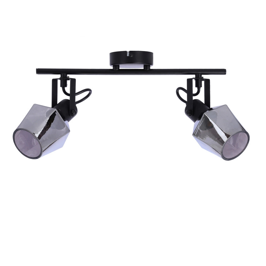 Plafoniera/Applique Candellux Randi nera vetro fumé 2xE14 15W