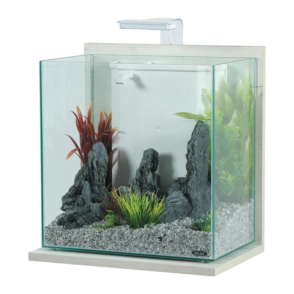 Zolux Idro 40 - acquario 40L cm43x30x51,5h con filtro interno e plafoniera LED Colore: Ceruse Bianco