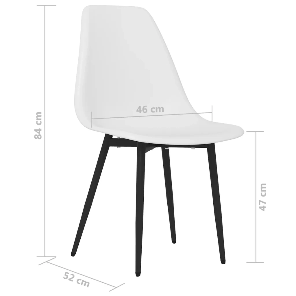 Sedie da Pranzo 6 pz Bianche in PP 3082341