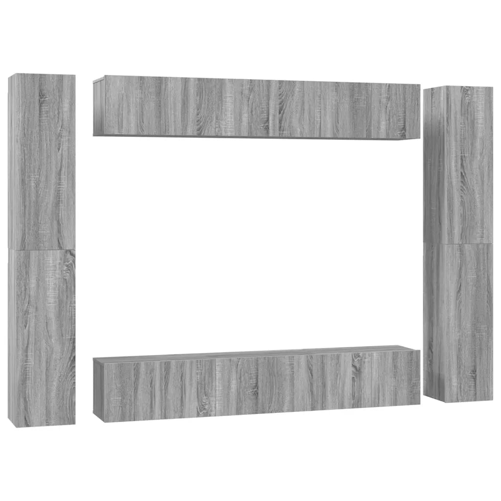 Set Mobili Porta TV 10 pz Grigio Sonoma in Legno Multistrato 3120249