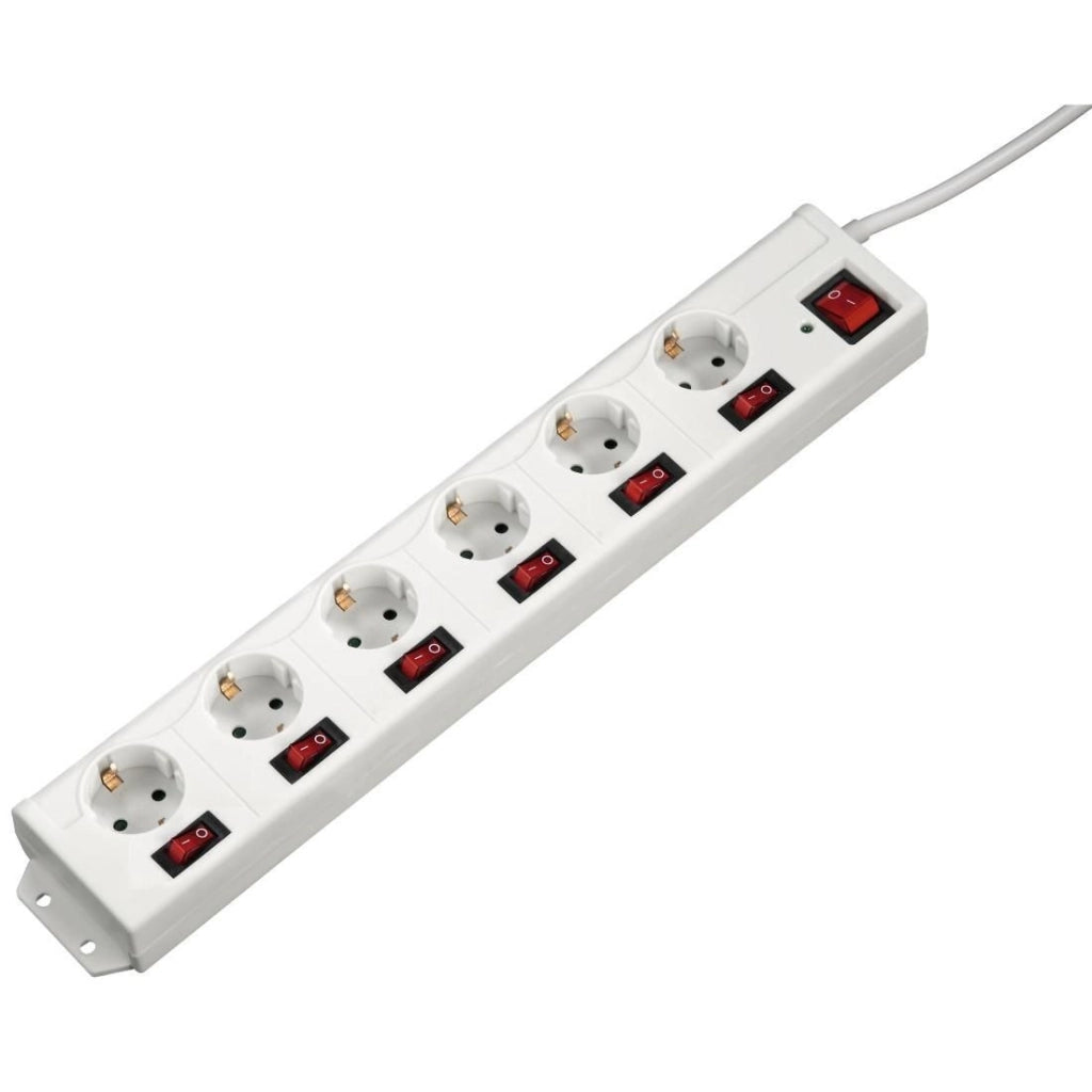 Hama 137239 prolunghe e multiple 1,4 m 6 presa(e) AC Interno Bianco
