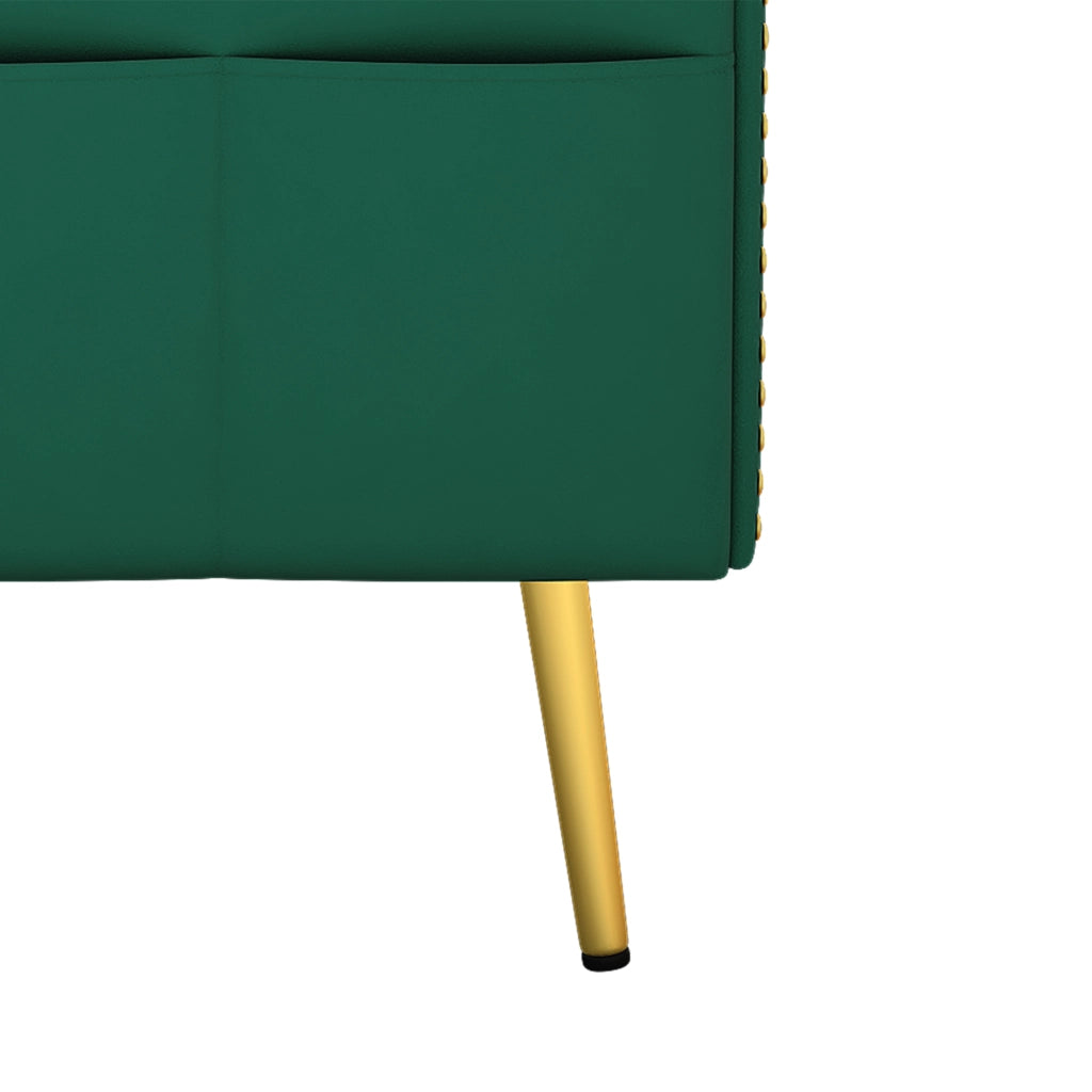 DIVANO LETTO 175x80x73,5 cm in velluto verde con schienale regolabile