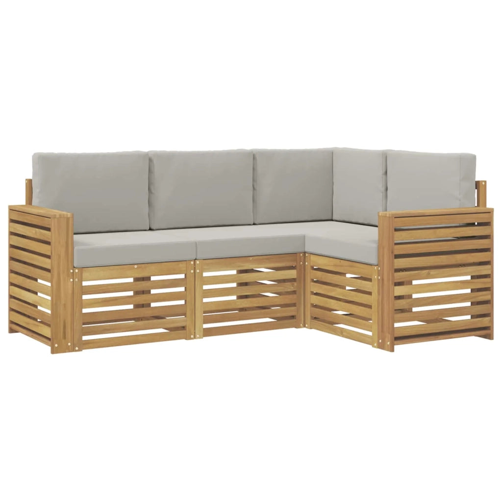 Set di divani da esterno 4 pcs Bianco e Grigio Chiaro 3391761