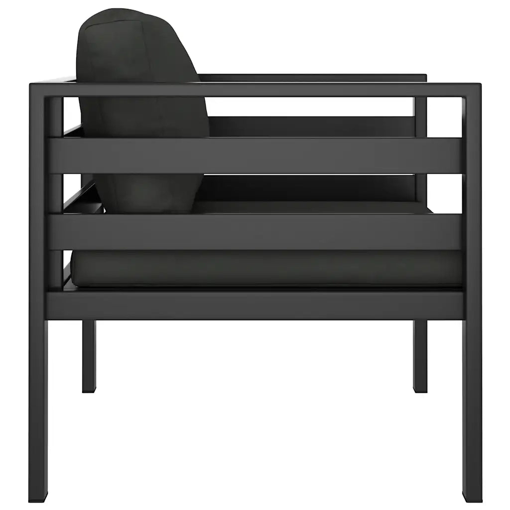 Divano Singolo con Cuscini in Alluminio Antracite  cod mxl 76946