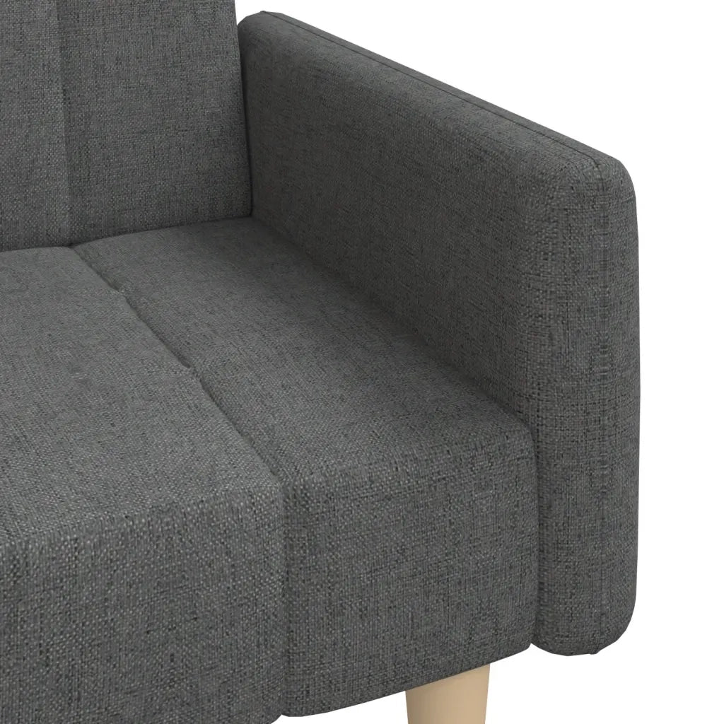 Divano Letto a 2 Posti Grigio Scuro in Tessuto 375759