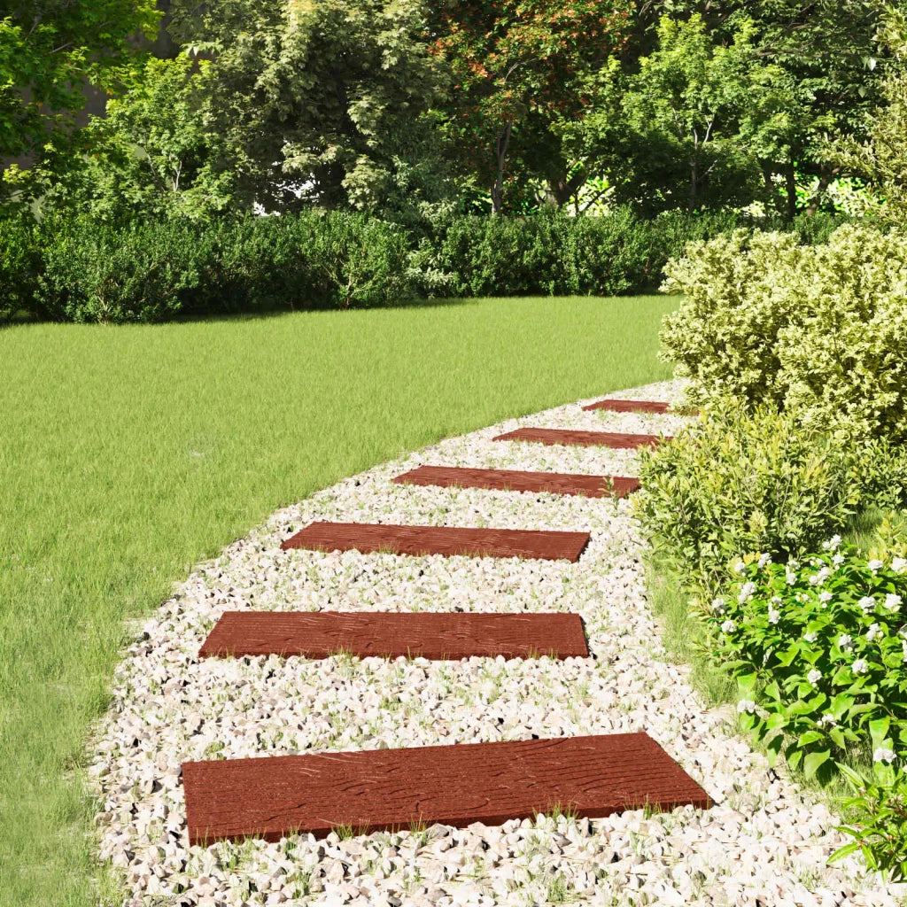 Pietra da Passo 6 pz Rosso 60,5 x 25 x 2 cm Gomma CFW5808358