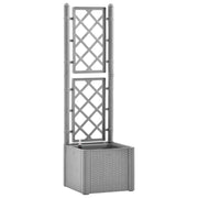 Fioriera rialzata per piante fiori patio giardino traliccio e sistema di irrigazione grigio 02_0039849