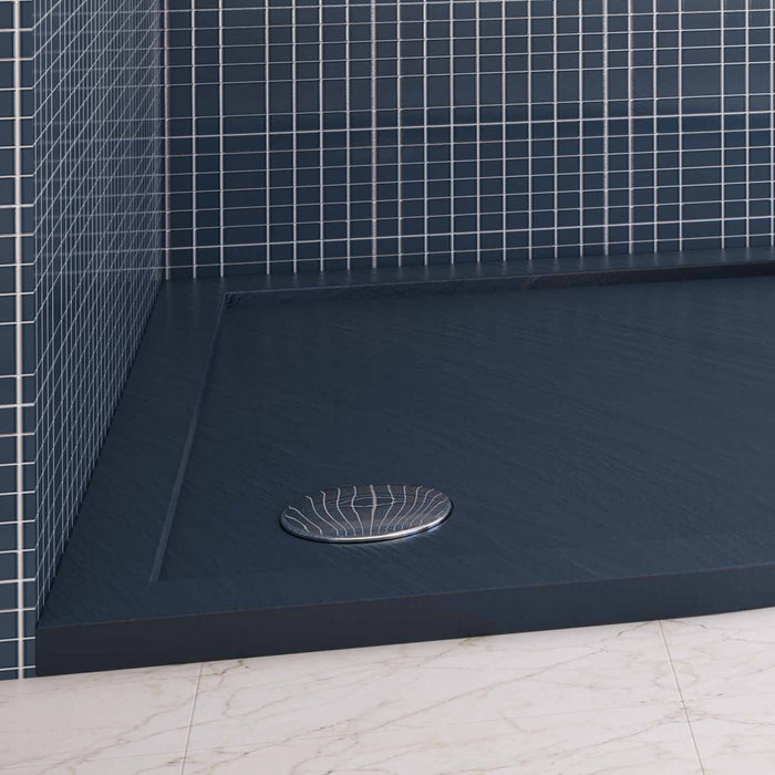 Piatto Doccia Semicircolare in Acrilico Fosterberg Floret 4 Antracite 80x80 cm