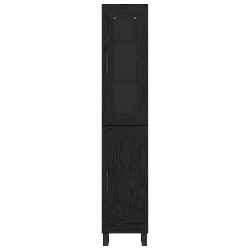 Credenza Rovere Nero 34,5 x 34 x 180 cm Legno multistrato