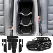 Accessori per Jeep Avenger 2023-2024, tappetini antiscivolo per console centrale, tappetini antiscivolo per portiere, tappetini antiscivolo per tazza, accessori per Jeep Avenger tappetini antiscivolo in gomma (nero)