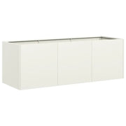 Fioriera profonda dal design moderno per giardino o balcone 120 x 40 x 40 cm realizzata in acciaio laminato a freddo bianco 02_0051465
