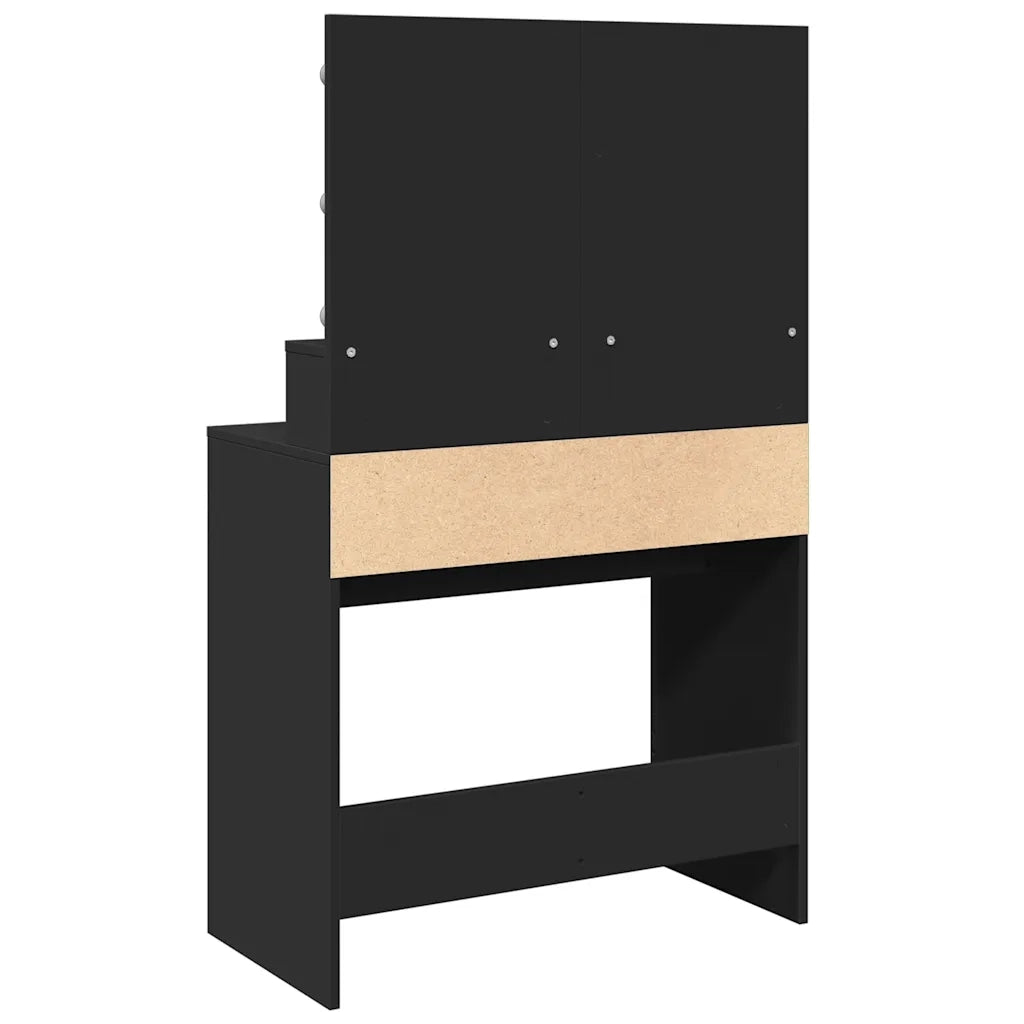 Toeletta | Tavolo da Trucco con LED Nera 80x41x134,5 cm