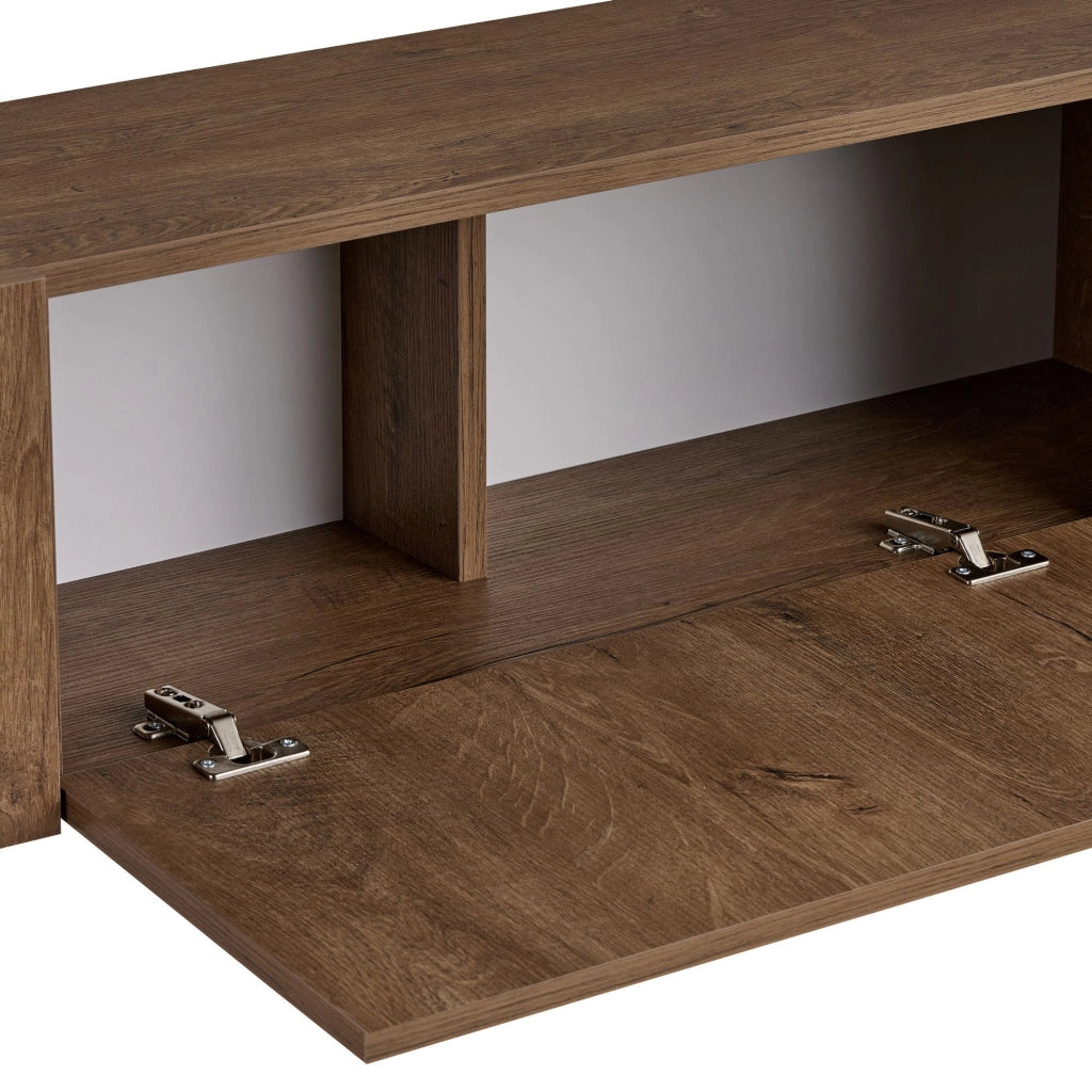 Porta TV in legno "Nexus" - 180 x 30 x 45 cm - Kafkas Oak / Nero