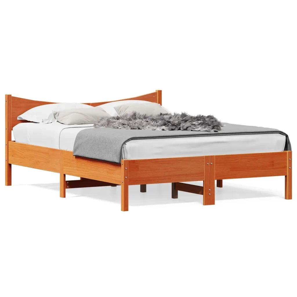 Giroletto senza Materasso Marrone Cera 140x200cm Massello Pino