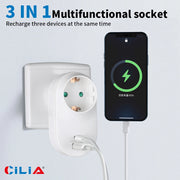 Adattatore da Parete con 1 Presa Schuko 16A e USB ¨C zephmum ¨C Bianco