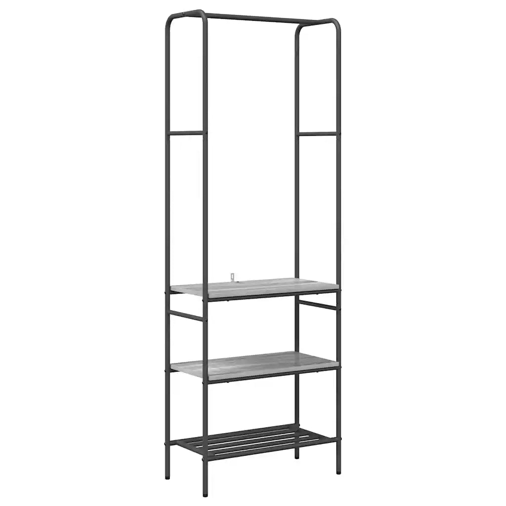 vidaXL Ripiano per vestiti con mensole Grigio sonoma 60 x 30 x 171 cm