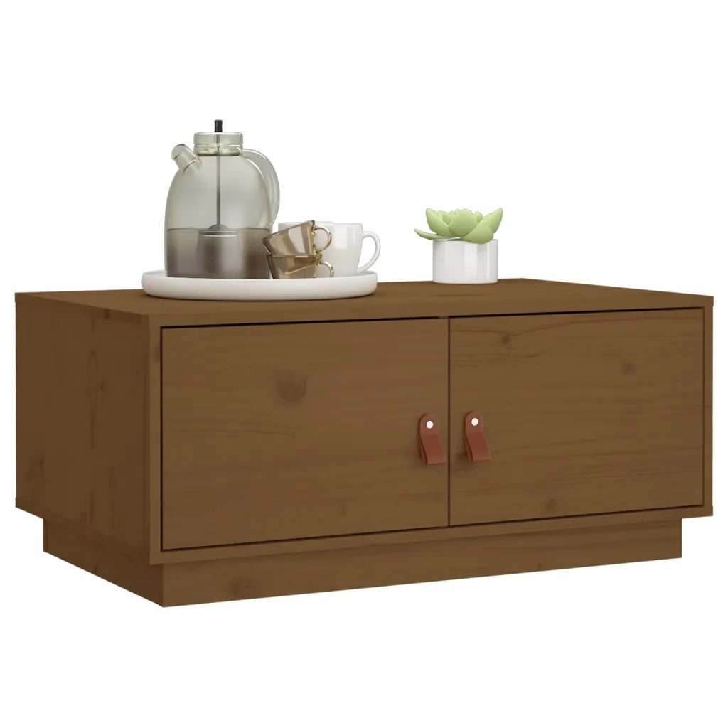 Tavolino da Salotto ambra 80x50x35 cm in Legno Massello di Pino 818253