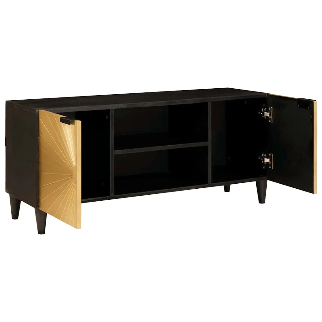 Mobile TV Nero e Oro 105 x 33 x 46 cm Legno multistrato 4017828