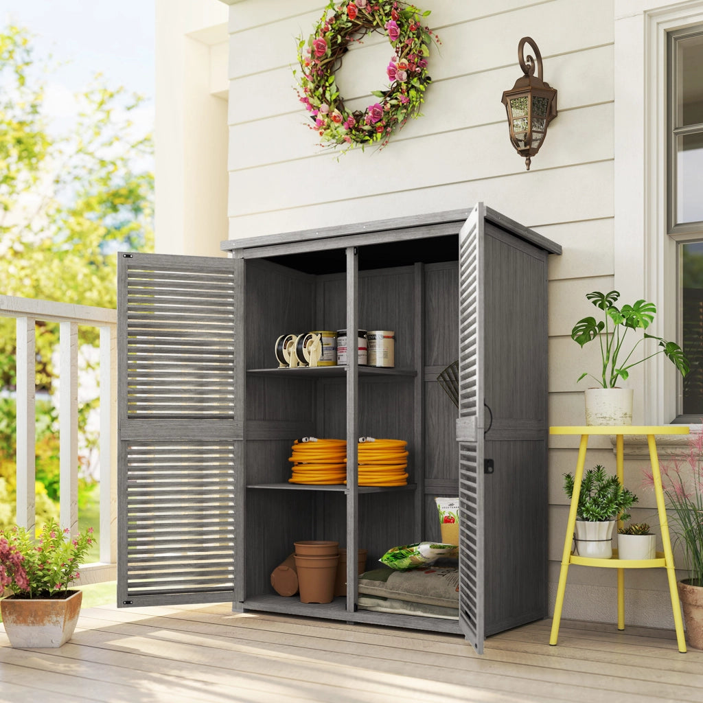 Armadio da Giardino ¨C zephmum ¨C Grigio 127x65x168 cm