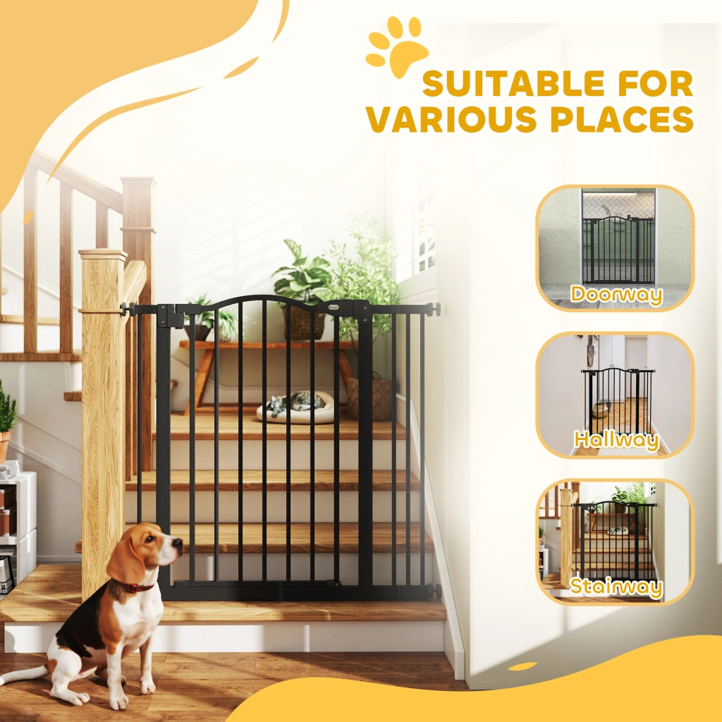 Cancelletto Estensibile per Cani ¨C zephmum ¨C Nero, Metallo e Plastica, 74-87x78 cm