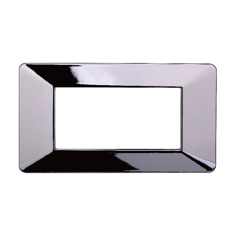 Placca Plastica Serie Starlight 4P Colore Cromato Lucido Compatibile Con Vimar Plana