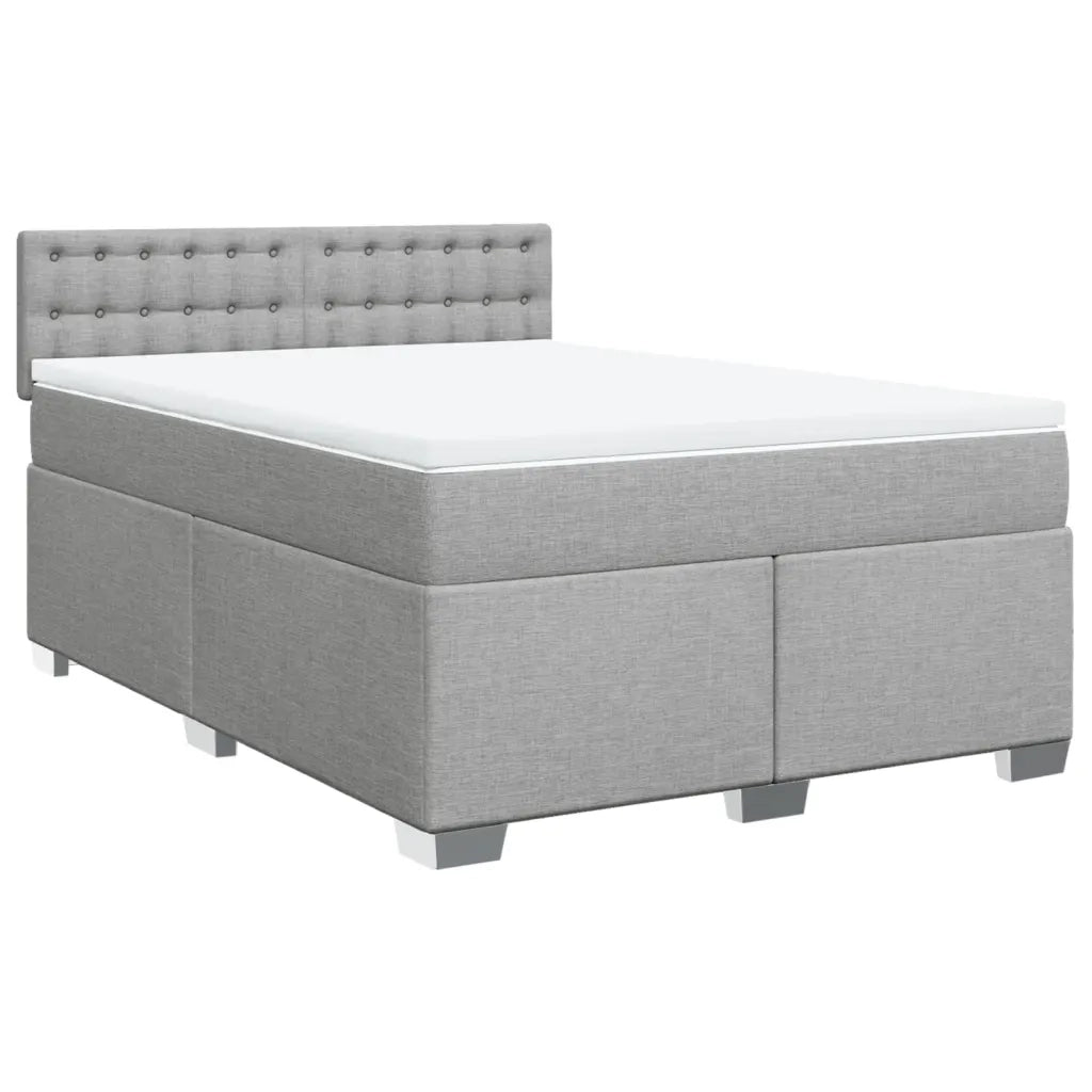 Giroletto a Molle con Materasso Grigio Chiaro 160x200cm Tessuto