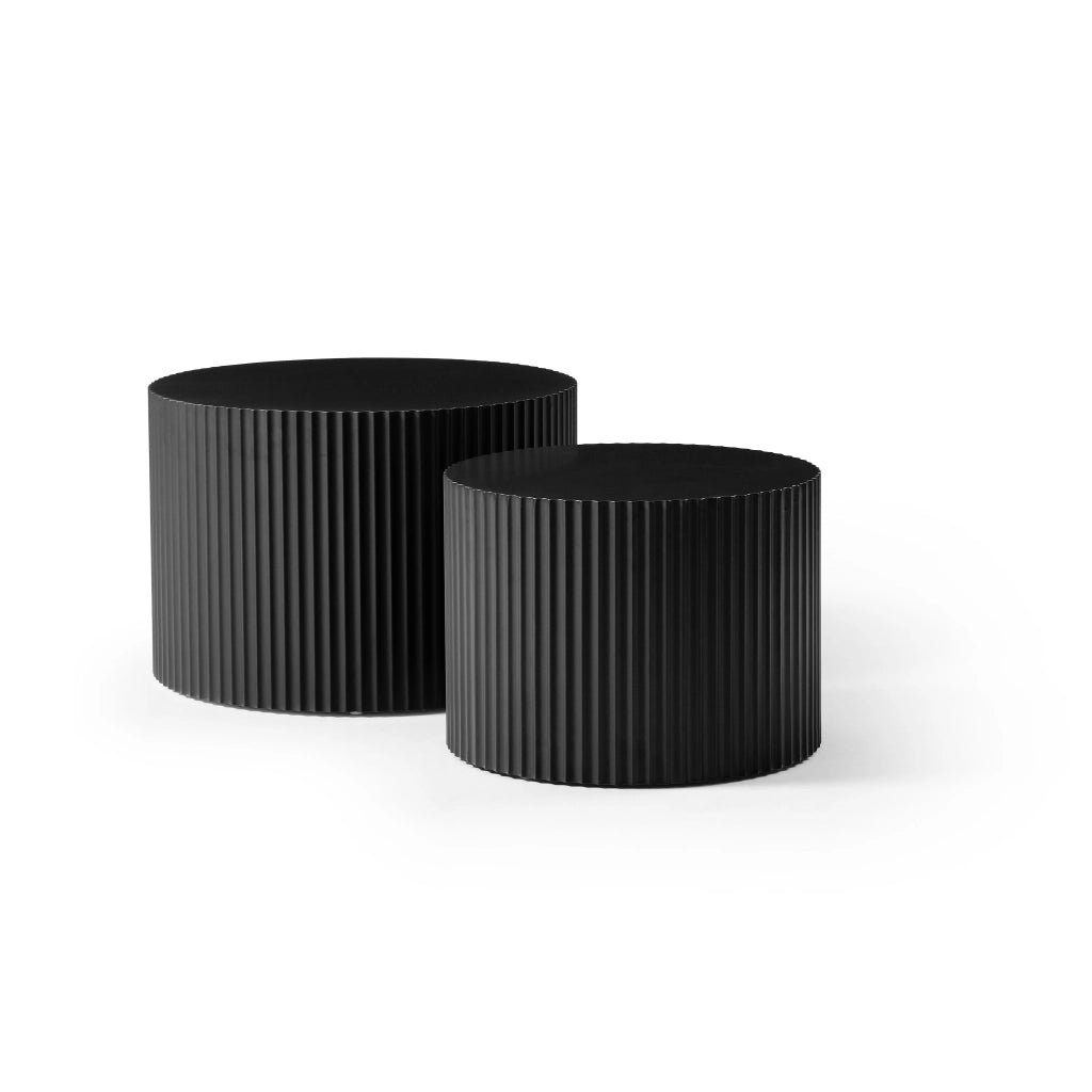 TAVOLINO Set da 2 pezzi 67x67x48 cm MDF Nero, impilabili