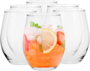 Set di 6 Calici da Vino Resistenti al Lavastoviglie Senza Acciaio - 580 ml Calici per Vino, Acqua, Cocktail e Dessert