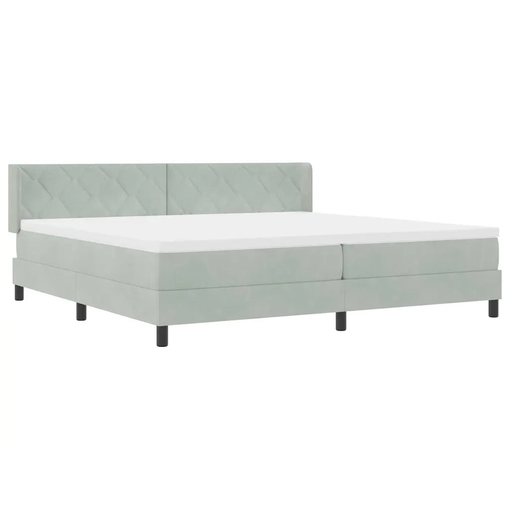 Letto a molle Grigio chiaro 200 x 200 cm Poliestere 3341540