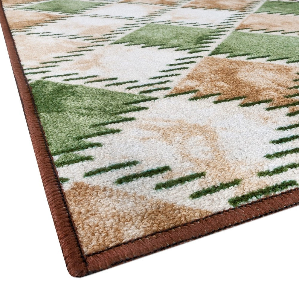 Tappeto Cucina Bordato Antiscivolo Assorbente Passatoia Colori Accesi Patchwork 57x190 Cm Verde