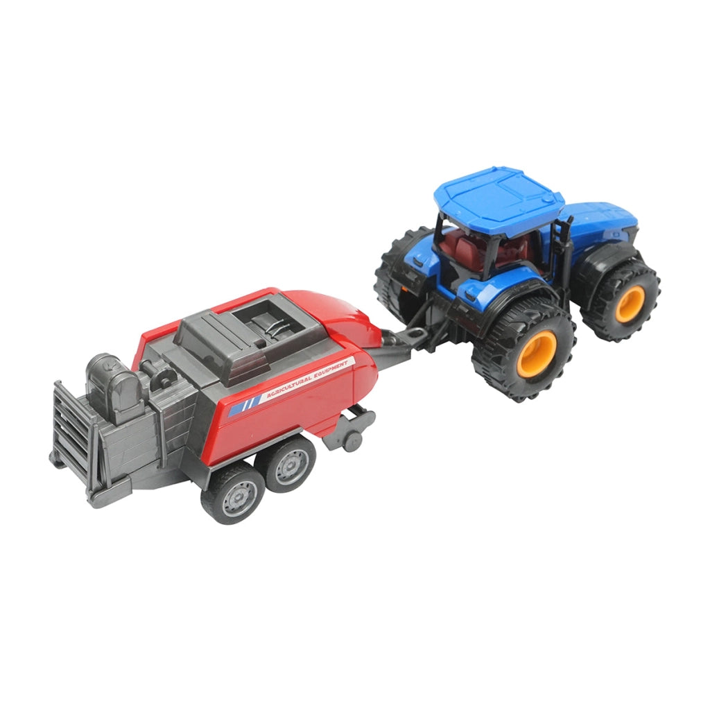 Trattore blu con rimorchio, 304x85x83mm giocattolo per bambini +3 anni