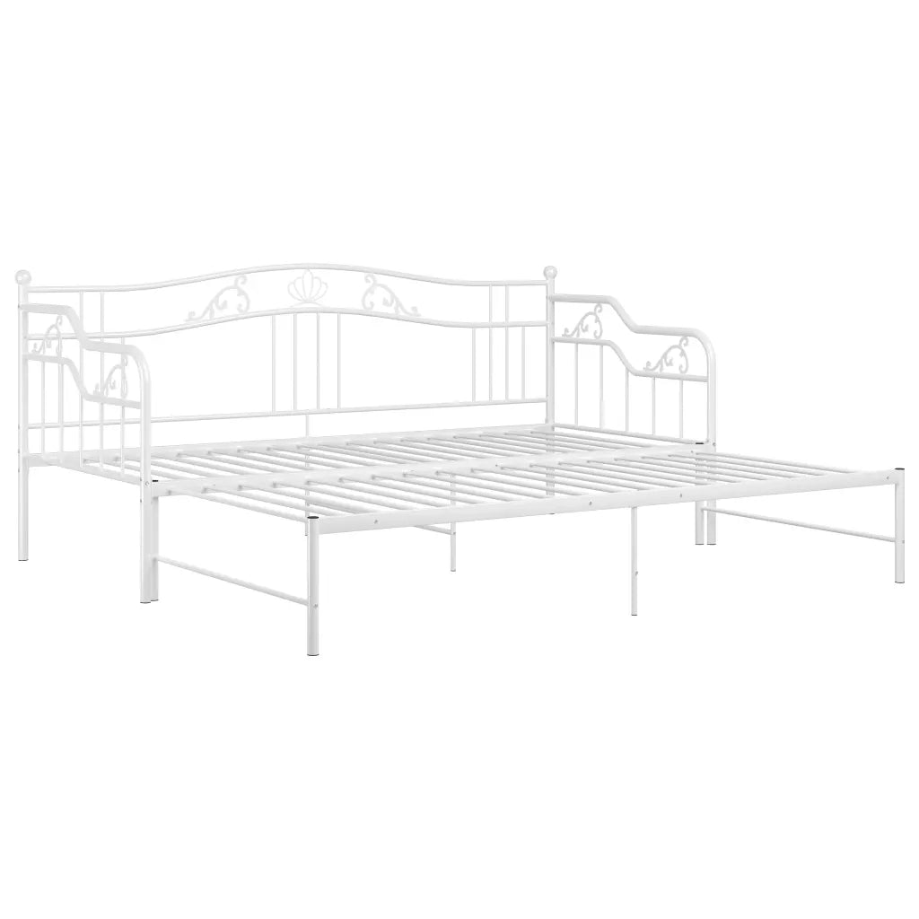 Telaio Divano Letto Estraibile Bianco in Metallo 90x200 cm 324765