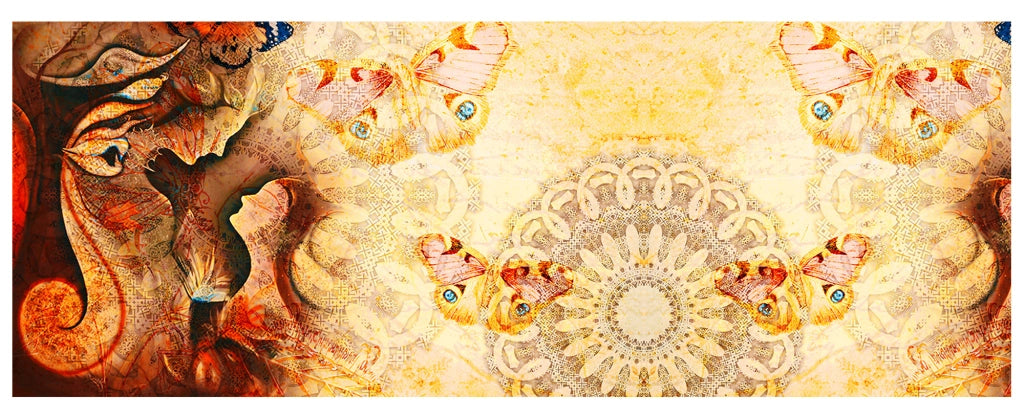 Tappeto passatoia fantasia made in Italy antiscivolo lavabile aderente Mandala Terra - 50x450 cm